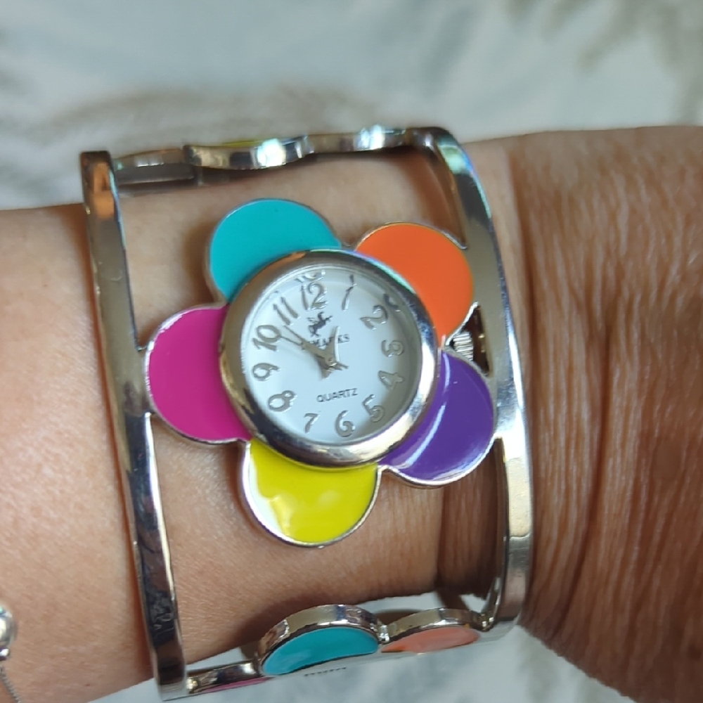 Silver and Pink Minimalist Watch